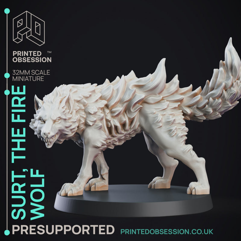 Fire Wolf - Monstrous Creature - DnD - 32mm scale