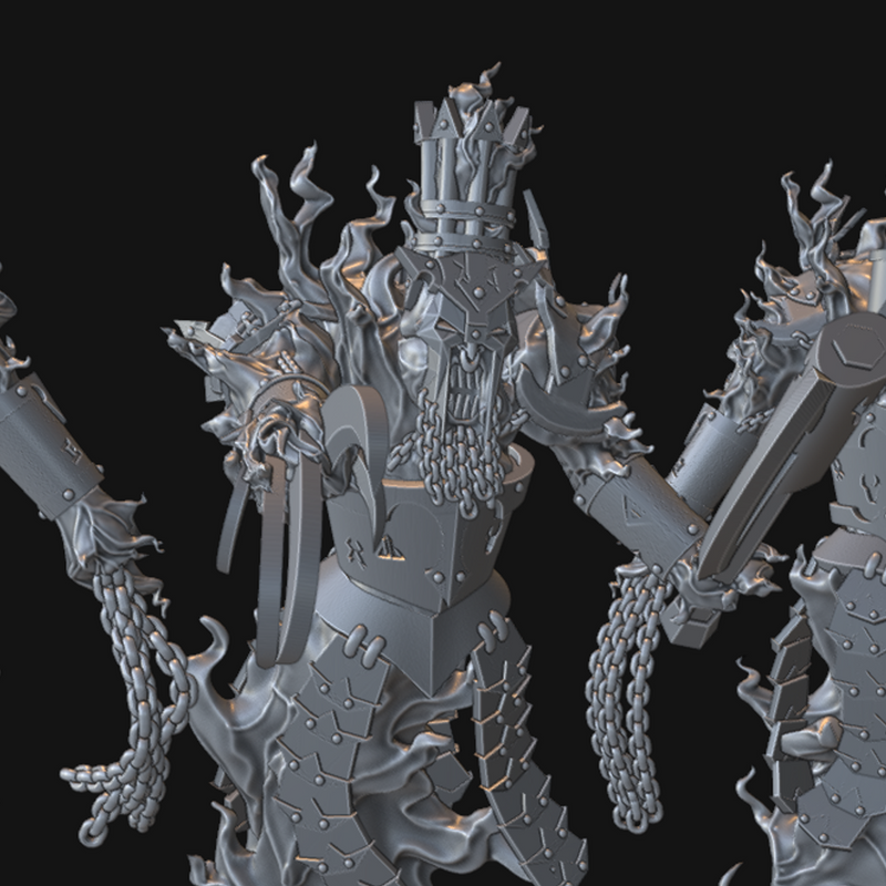 Evil Dwarf Fire Elemental Demons 28mm