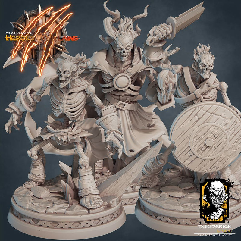 Fire Skeletons Set - Txiki Design Studio - Miniatures by Only-Games.co