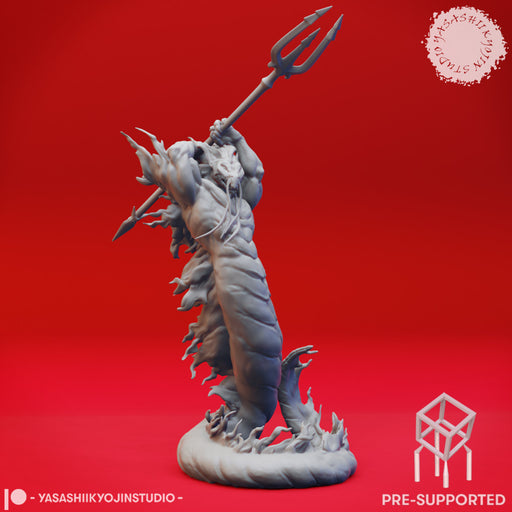 Flame Salamander Trident - Tabletop Miniature (Pre-Supported) - Only-Games