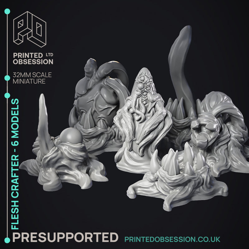 Flesh Crafter - 6 Models - Demon & scenery - PRESUPPORTED - Hell Hath No Fury - 32mm scale