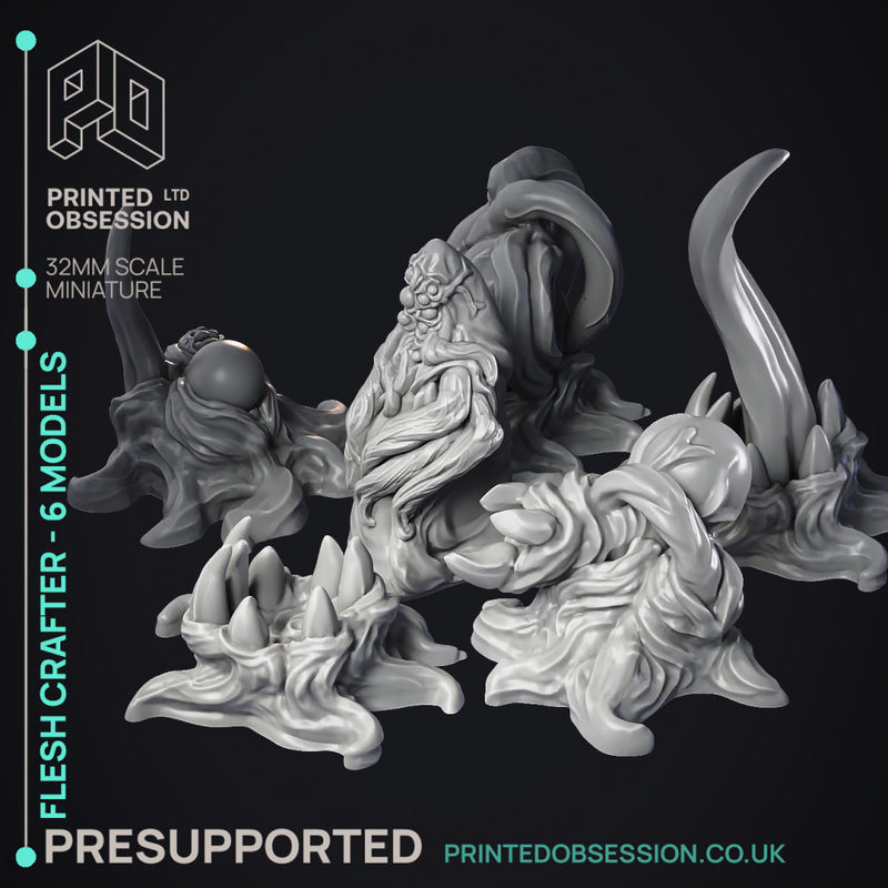 Flesh Crafter - 6 Models - Demon & scenery - PRESUPPORTED - Hell Hath No Fury - 32mm scale