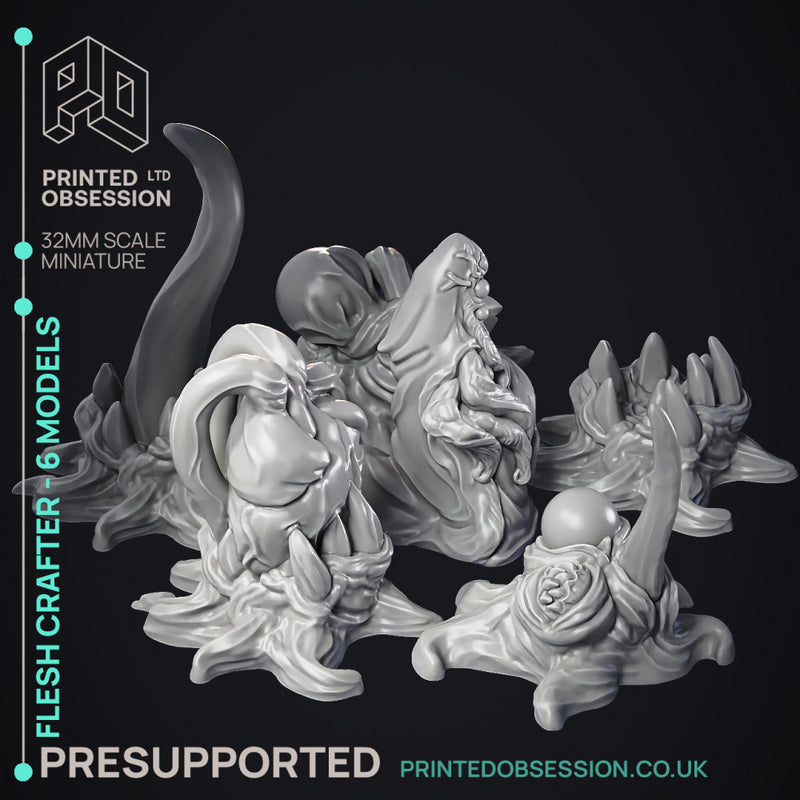 Flesh Crafter - 6 Models - Demon & scenery - PRESUPPORTED - Hell Hath No Fury - 32mm scale