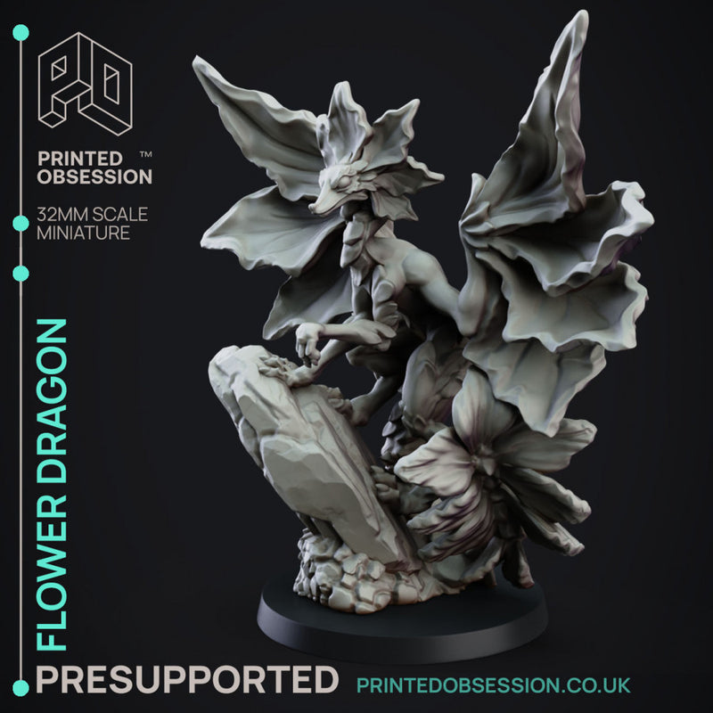 Flower Psudo Dragon - Elemental Familar - PRESUPPORTED - 32mm scale