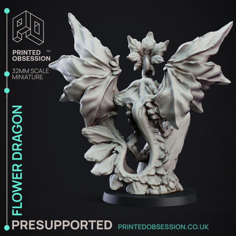 Flower Psudo Dragon - Elemental Familar - PRESUPPORTED - 32mm scale