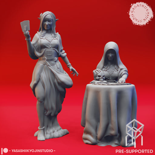 Vadoma - Fortune Teller Pair - Tabletop Miniatures (Pre-Supported) - Only-Games