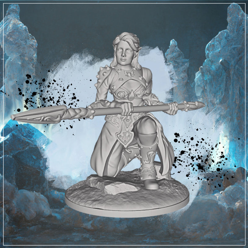 Heavy Armor Female Elf 3 - Fantasy Miniature STL, DnD & Wargaming - Only-Games