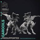 Gargoils - 5 Models - Halloween -  PRESUPPORTED - Illustrated and Stats - 32mm scale