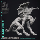 Gargoils - 5 Models - Halloween -  PRESUPPORTED - Illustrated and Stats - 32mm scale
