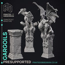 Gargoils - 5 Models - Halloween -  PRESUPPORTED - Illustrated and Stats - 32mm scale