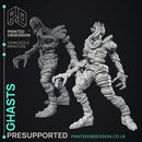 Ghasts - 2 models - Undead Creature - Ghast Busters - PRESUPPORTED - Illustrated and Stats - 32mm scale