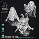 Ghosts - 3 Models - Undead Creature -  PRESUPPORTED - Illustrated and Stats - 32mm scale