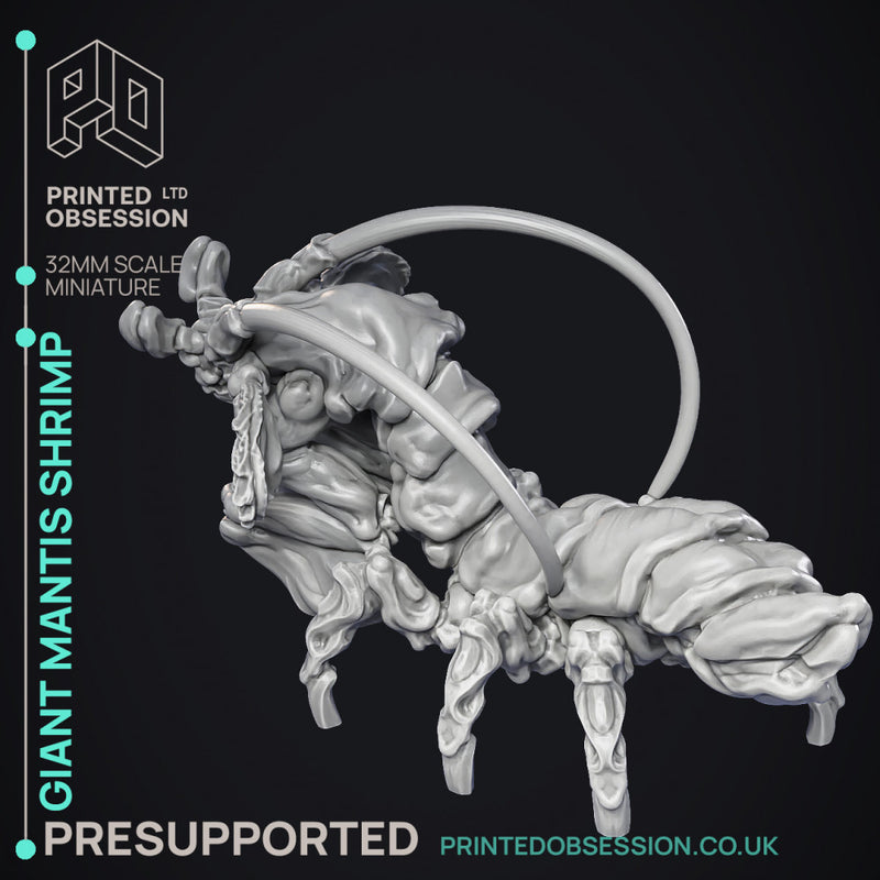 Giant Mantis Shrimp - Large sea Creature - PRESUPPORTED - 32mm Scale - Only-Games