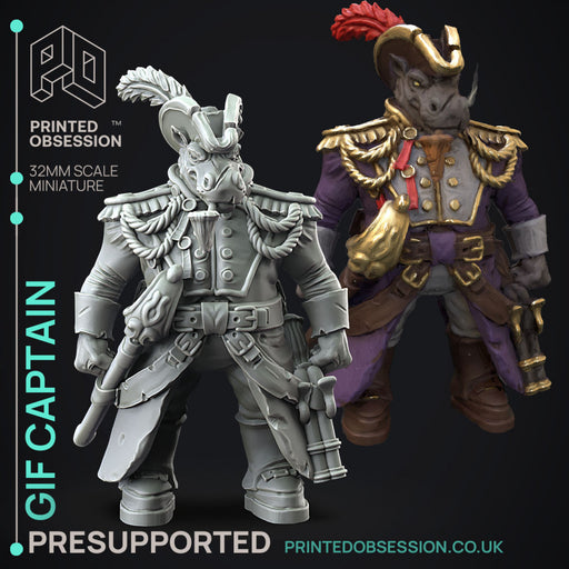 Giff Captain - Space Adventures - Weird Shores - PRESUPPORTED - 32mm scale - Only-Games