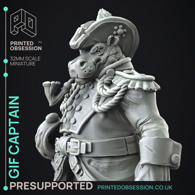 Giff Captain - Space Adventures - Weird Shores - PRESUPPORTED - 32mm scale