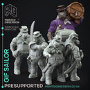 Giff Sailors x4 - Weird Shores - PRESUPPORTED - 32mm scale
