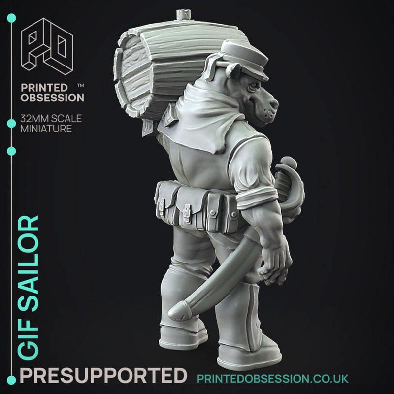 Giff Sailors x4 - Weird Shores - PRESUPPORTED - 32mm scale