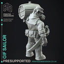 Giff Sailors x4 - Weird Shores - PRESUPPORTED - 32mm scale