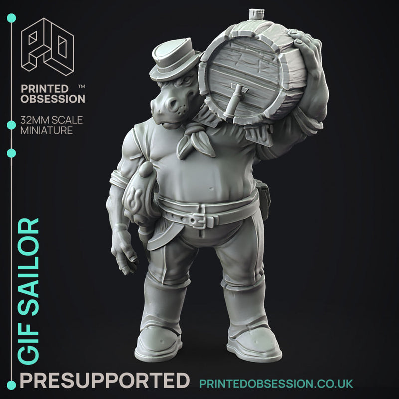 Giff Sailors x4 - Weird Shores - PRESUPPORTED - 32mm scale