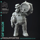 Giff Sailors x4 - Weird Shores - PRESUPPORTED - 32mm scale
