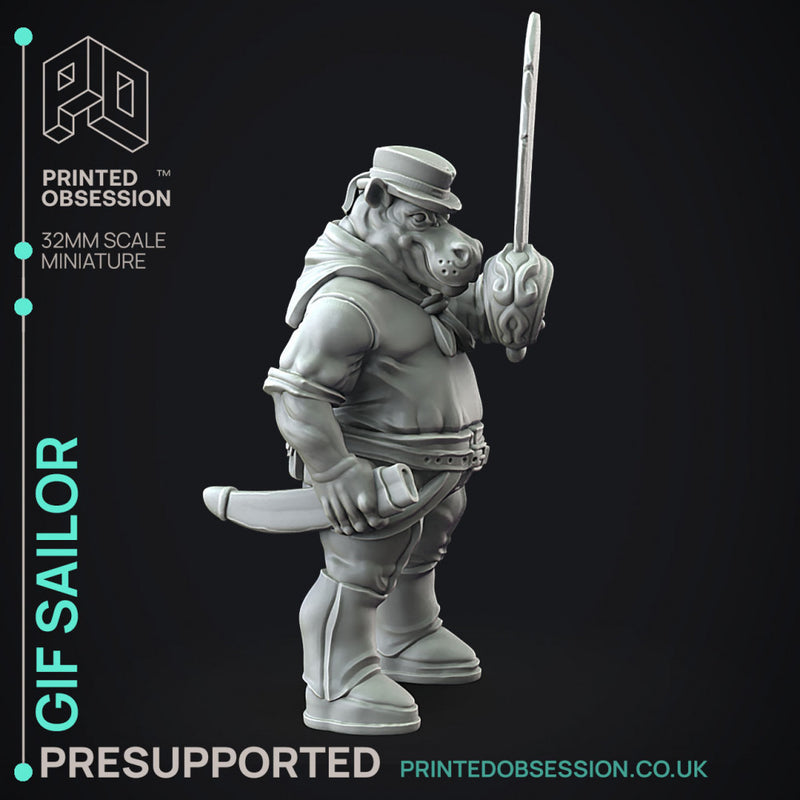 Giff Sailors x4 - Weird Shores - PRESUPPORTED - 32mm scale