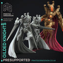 Gilded Knights - Flesh of Gold -  PRESUPPORTED - Illustrated and Stats - 32mm scale