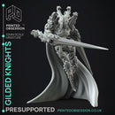 Gilded Knights - Flesh of Gold -  PRESUPPORTED - Illustrated and Stats - 32mm scale