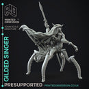 Gilded Singer -  PRESUPPORTED - Illustrated and Stats - 32mm scale