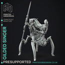 Gilded Singer -  PRESUPPORTED - Illustrated and Stats - 32mm scale