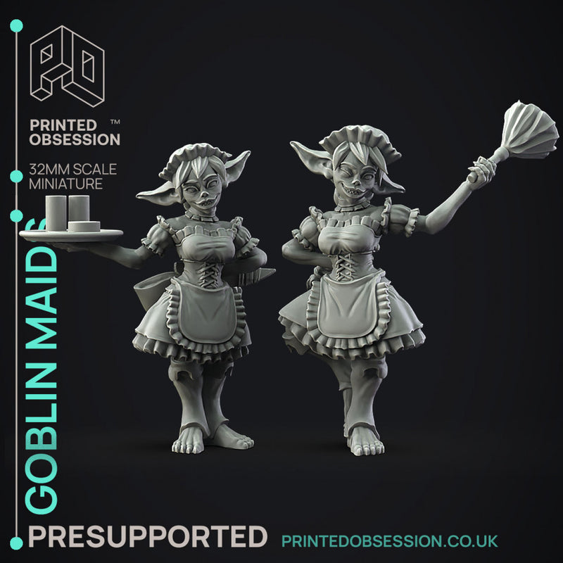Goblin Maids - Goblins -  PRESUPPORTED - Illustrated and Stats - 32mm scale