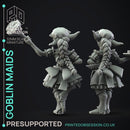 Goblin Maids - Goblins -  PRESUPPORTED - Illustrated and Stats - 32mm scale