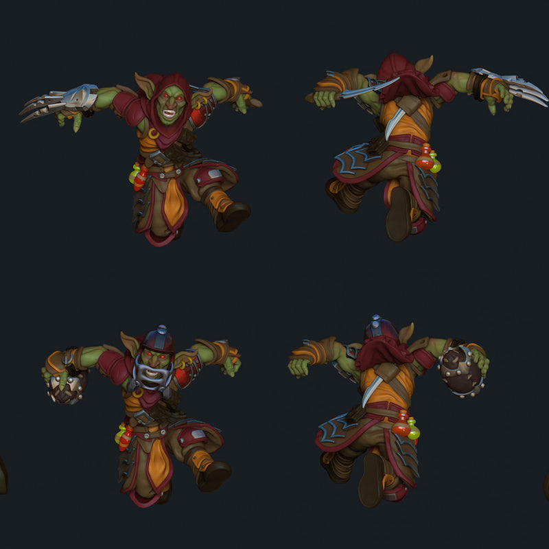 Gramal - Globlin Rogue in Action and Football Pose - STL only - Only-Games