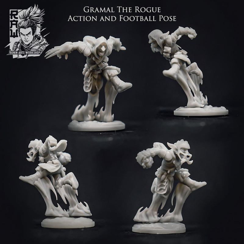 Gramal - Globlin Rogue in Action and Football Pose - STL only - Only-Games