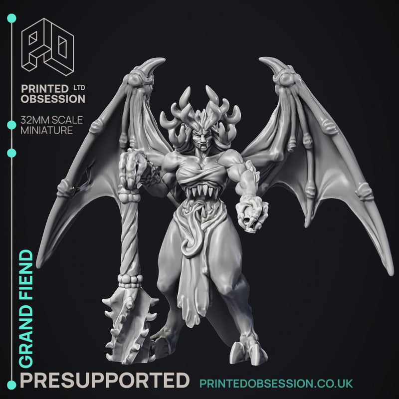 Grand Fiend - Large Demon - PRESUPPORTED - Hell Hath No Fury - 32mm Scale