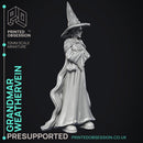 Grandmar Weathervein - Black Witch -  PRESUPPORTED - Illustrated and Stats - 32mm scale