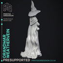 Grandmar Weathervein - Black Witch -  PRESUPPORTED - Illustrated and Stats - 32mm scale