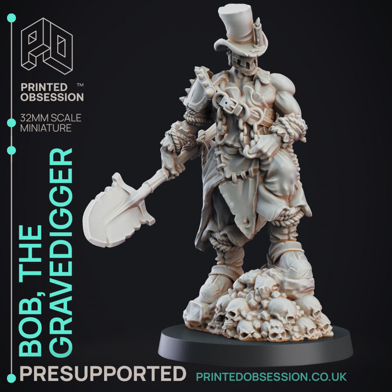The Grave Digger- Undead Hero - Pre supported - 32mm scale - Only-Games