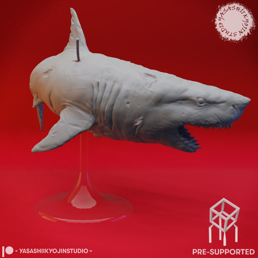 Great Wight Shark (Undead) - Tabletop Miniature (Pre-Supported) - Only-Games
