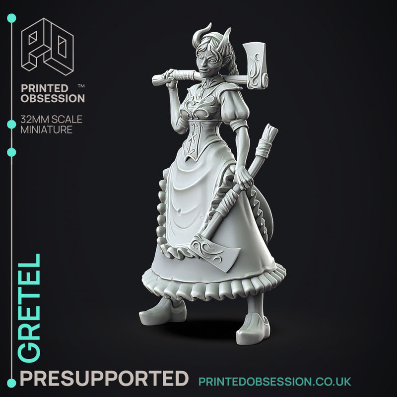 Hansel & Gretel - 2 Models -  PRESUPPORTED - Illustrated and Stats - 32mm scale