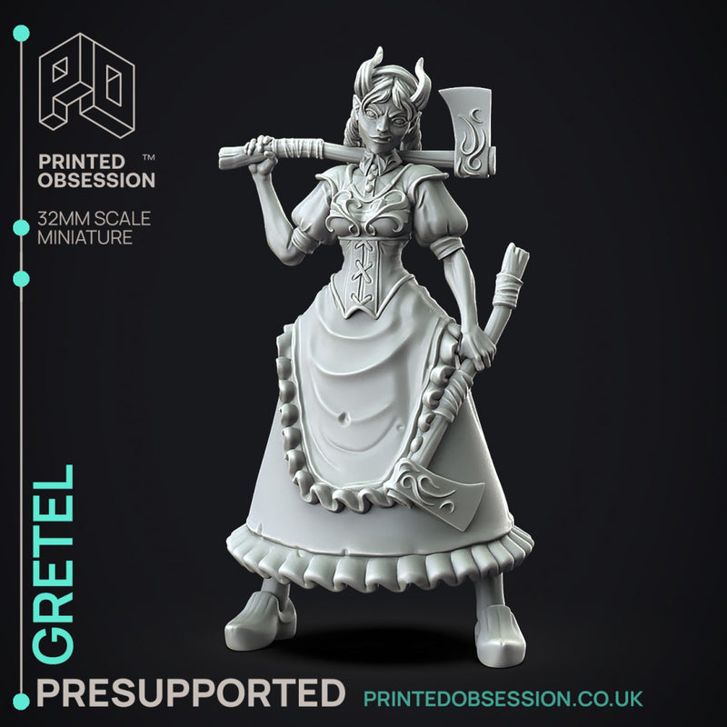 Hansel & Gretel - 2 Models -  PRESUPPORTED - Illustrated and Stats - 32mm scale