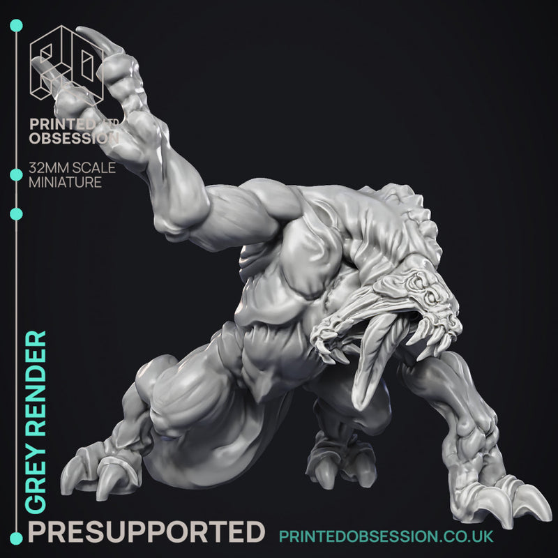 Grey Render - Large Creature - PRESUPPORTED - 32mm Scale - Only-Games