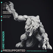 Grey Render - Large Creature - PRESUPPORTED - 32mm Scale - Only-Games