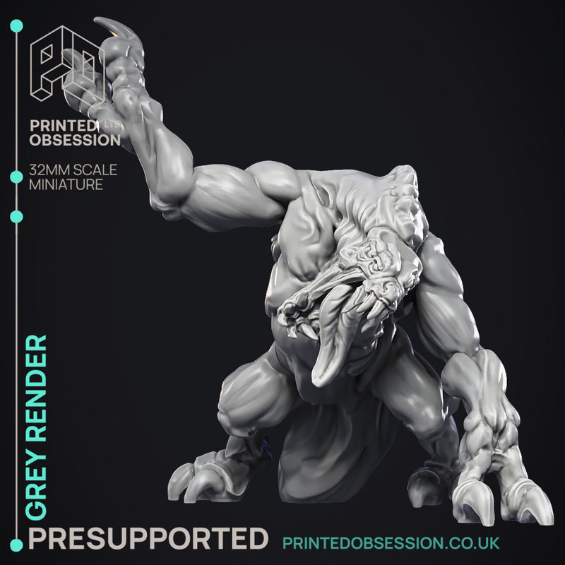 Grey Render - Large Creature - PRESUPPORTED - 32mm Scale - Only-Games