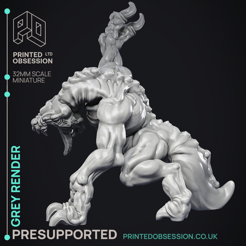 Grey Render - Large Creature - PRESUPPORTED - 32mm Scale - Only-Games