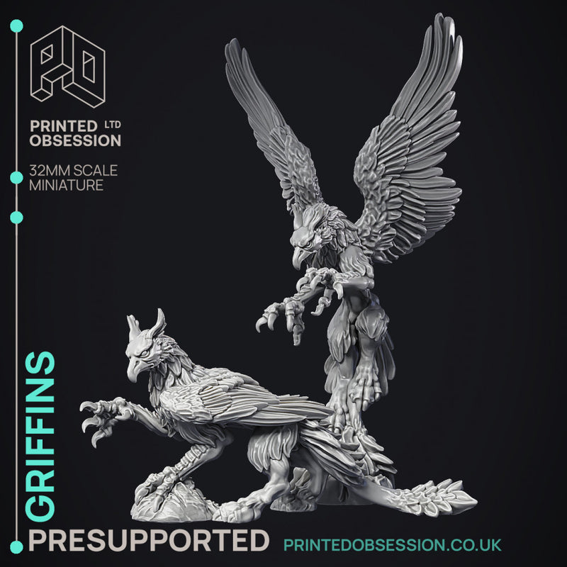 Griffins - 2 Models - PRESUPPORTED- Heaven Hath no Fury - 32mm scale