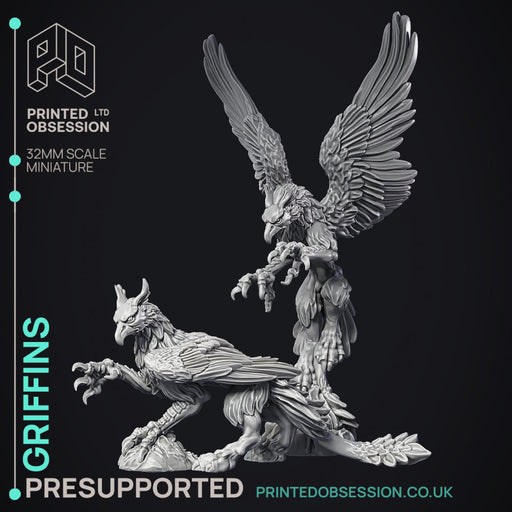Griffins - 2 Models - PRESUPPORTED- Heaven Hath no Fury - 32mm scale - Only-Games