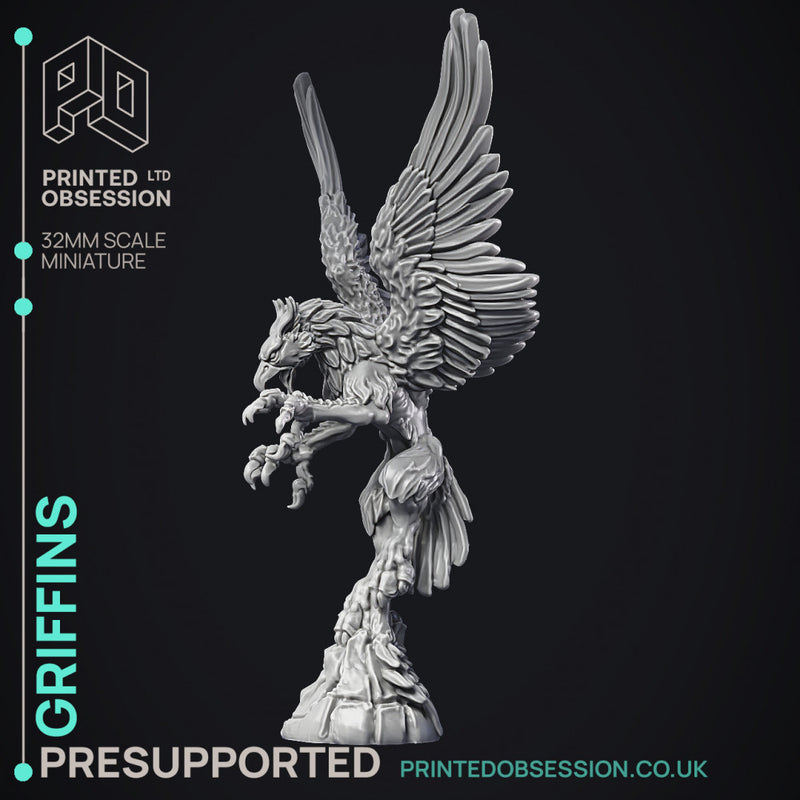 Griffins - 2 Models - PRESUPPORTED- Heaven Hath no Fury - 32mm scale