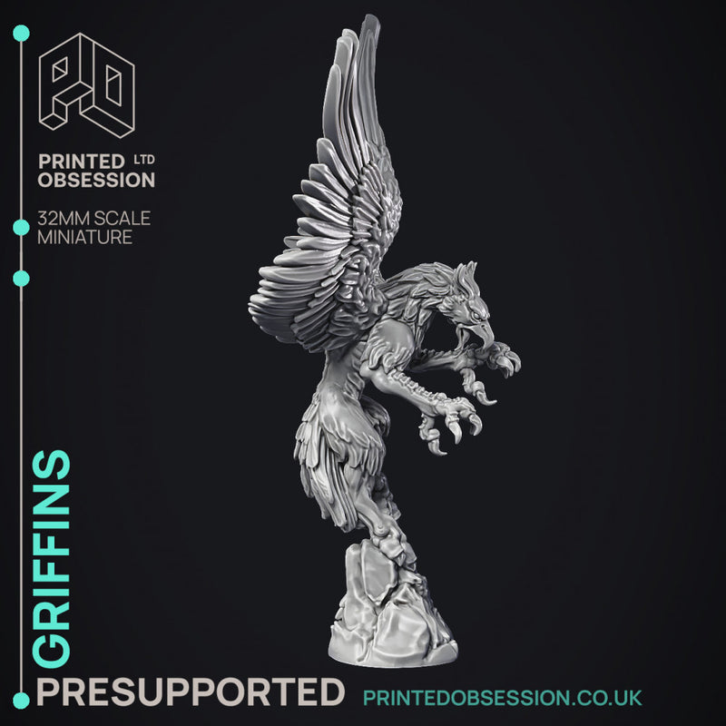 Griffins - 2 Models - PRESUPPORTED- Heaven Hath no Fury - 32mm scale
