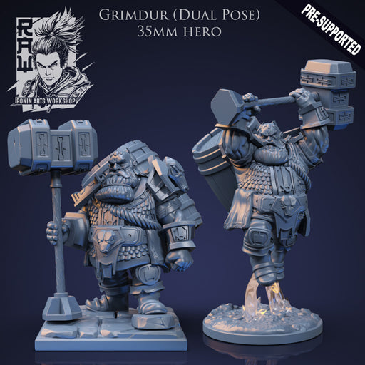 Grimdur The Cleric - Idle and Action Pose - STL only - Only-Games