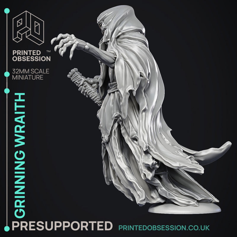 The Grinning Wraith - Ghost Knight -  PRESUPPORTED - Illustrated and Stats - 32mm scale